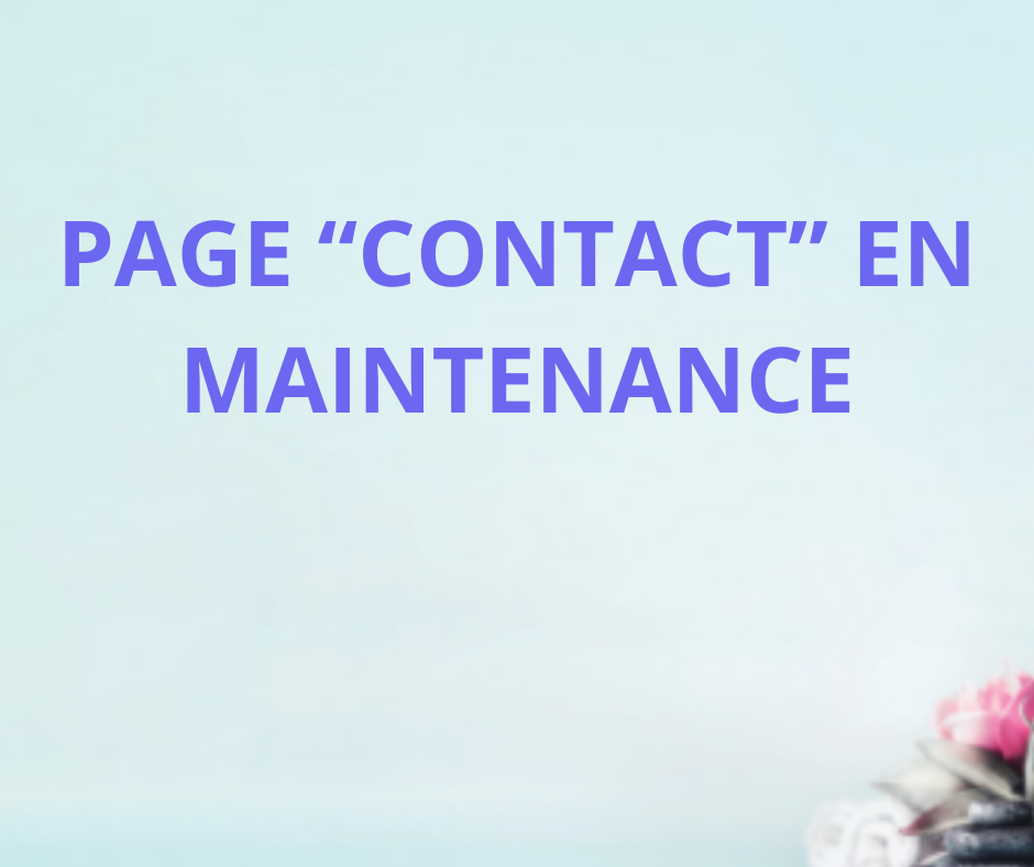 PAGE "CONTACT" EN MAINTENANCE